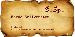 Berde Szilveszter névjegykártya