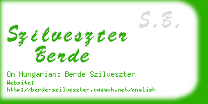 szilveszter berde business card